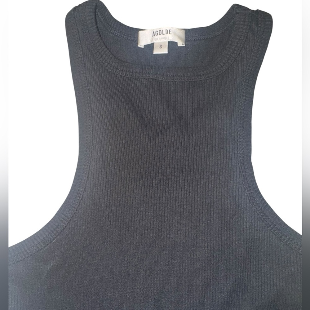 Agolde Black Sleeveless Ribbed Top - Picture 2 of 4